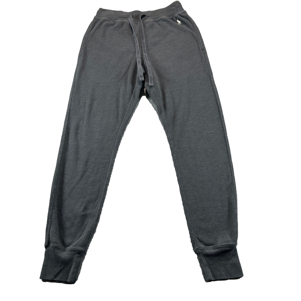 Polo Ralph Lauren Sleepwear Joggers Mens Small Gray Waffle Knit Thermal Pants